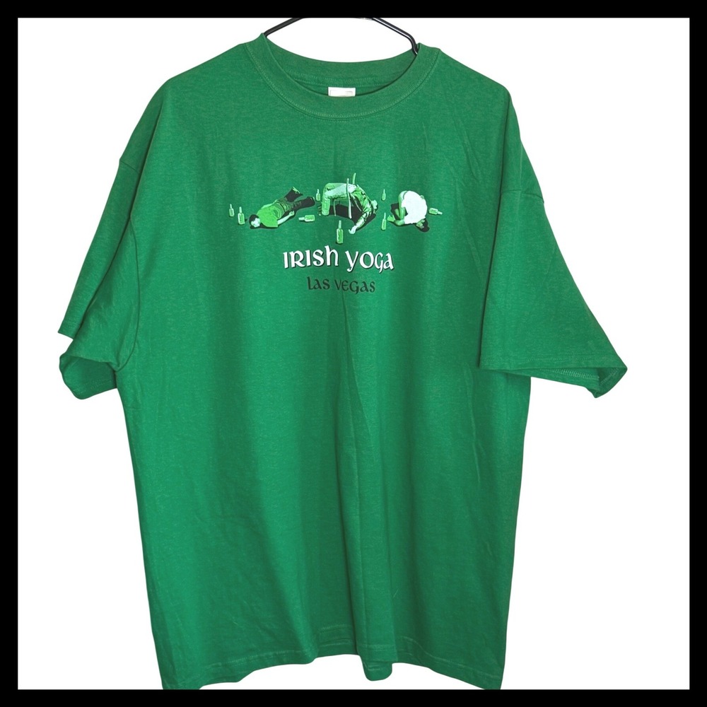 NWOT Delta Magnum Weight Irish Yoga Las Vegas Green Graphic T-Shirt Mens 2XL XXL